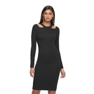 J.Lo Ribbed Cut out Midi Dress